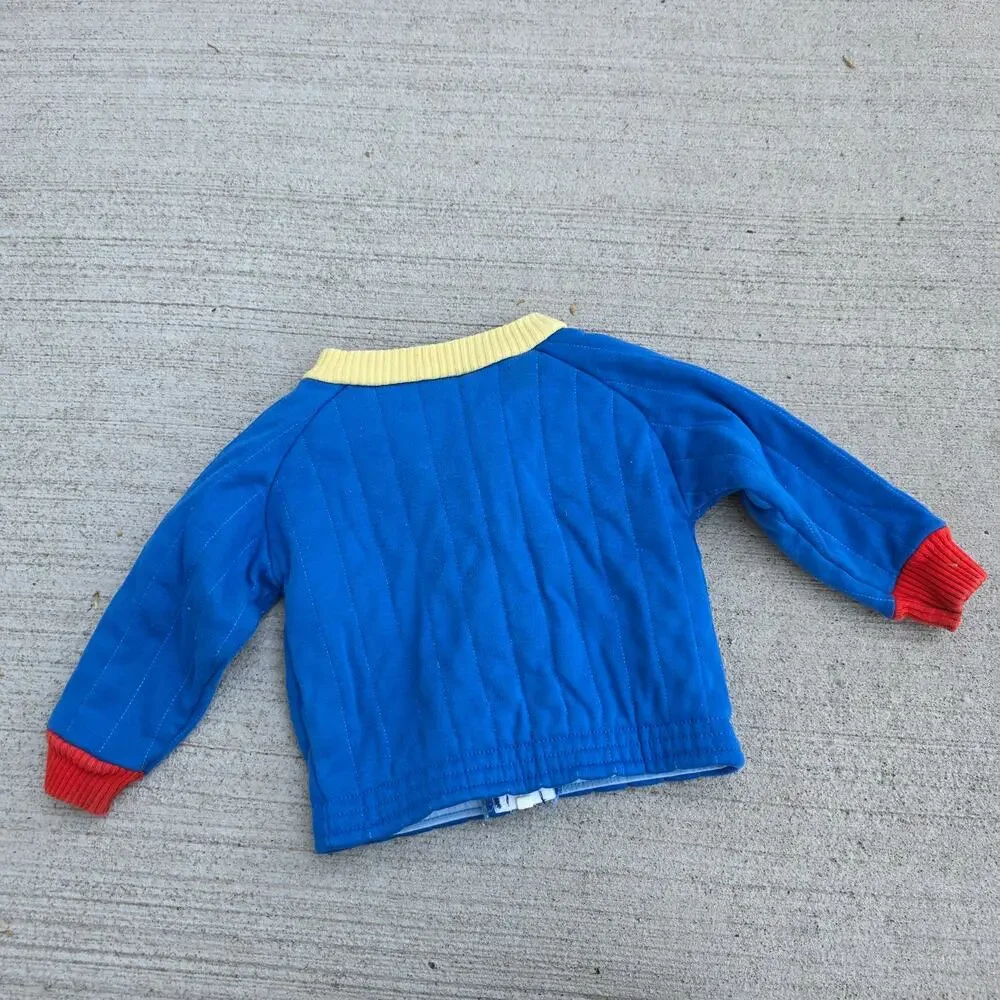 Vintage 80s Baby Quilted Outfit Set Carter’s Blue Overalls Jacket Blue #34